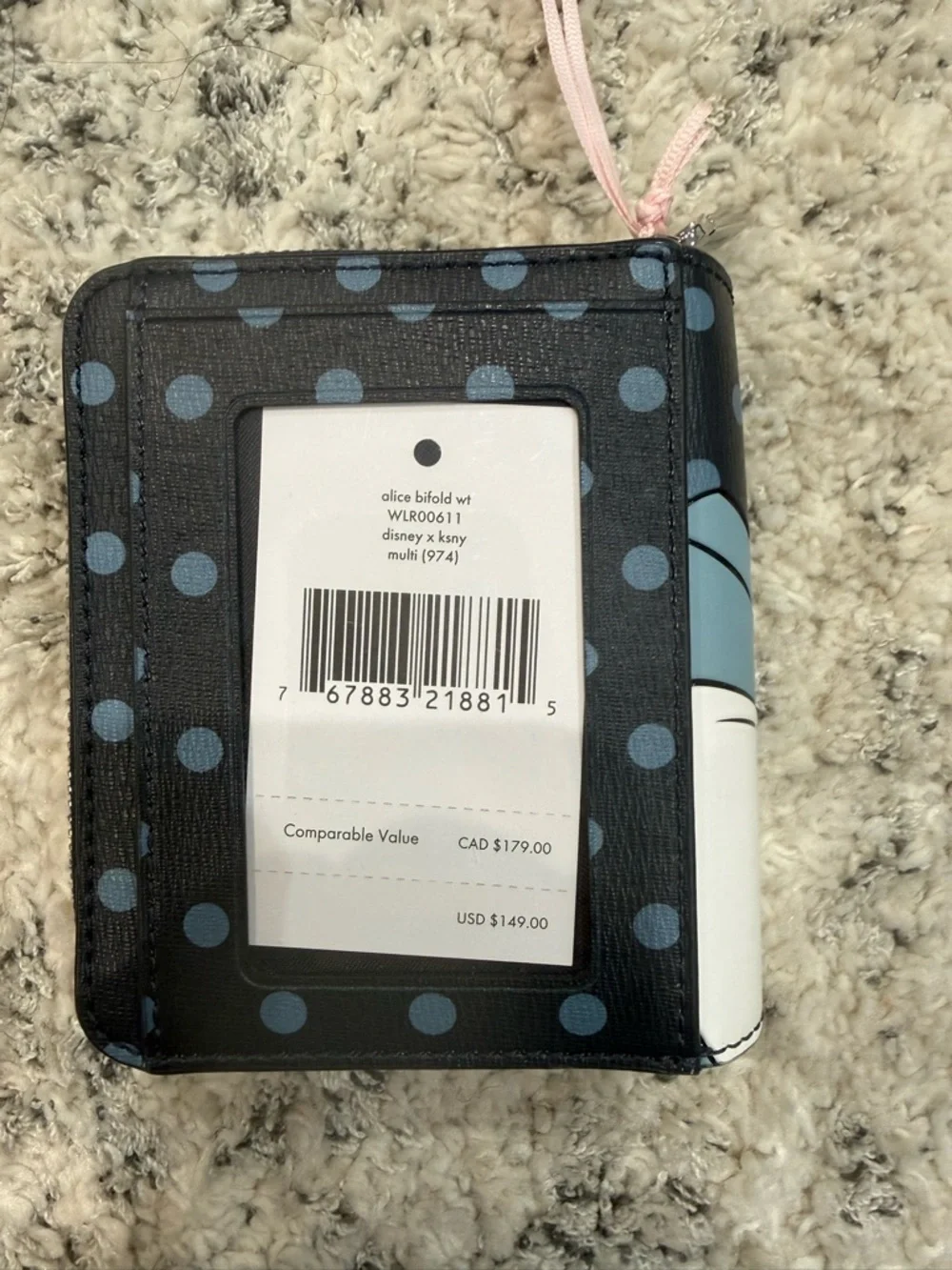 kate spade Navy Polka Dot Alice Card Wallet - Picture 2 of 6